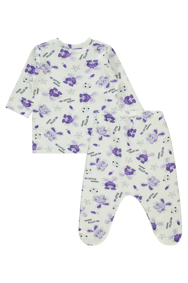 Bebek Pijama Takımı 0-24 Ay Lila - Paket