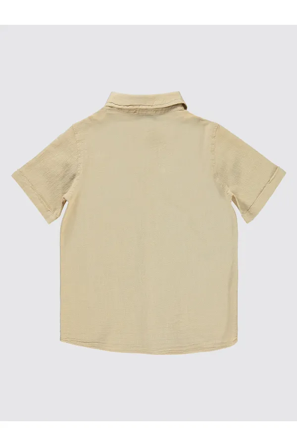 Chemise garçon 10-13 ans couleur pierre - Paquet
