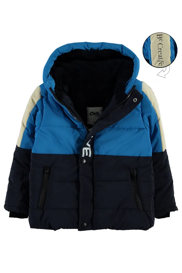 Erkek Çocuk Mont 6-9 Yaş Koyu Mavi - Paket