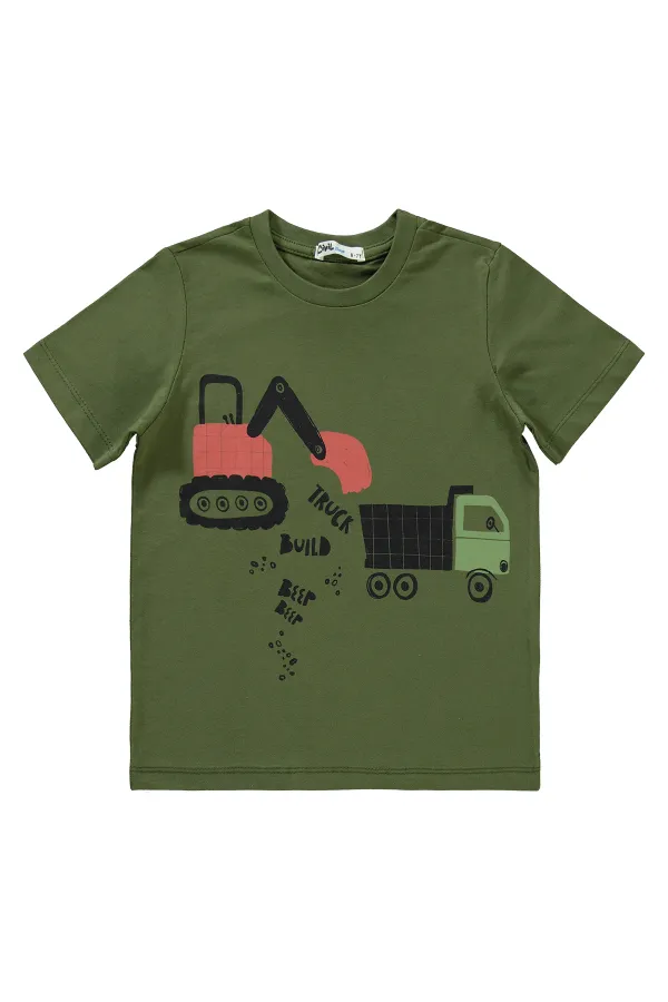Erkek Çocuk Pijama Takımı 6-9 Yaş Haki - Paket