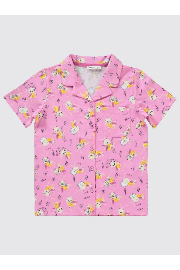 Kız Çocuk Pijama Takımı 10-13 Yaş Fondan Pembe - Paket
