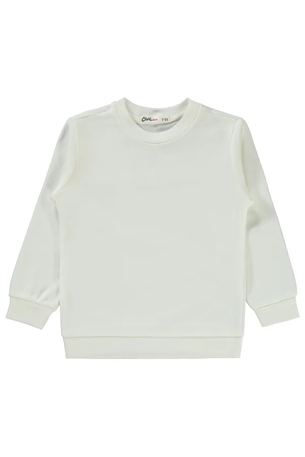 Kız Çocuk Sweatshirt 2-5 Yaş Ekru - Paket
