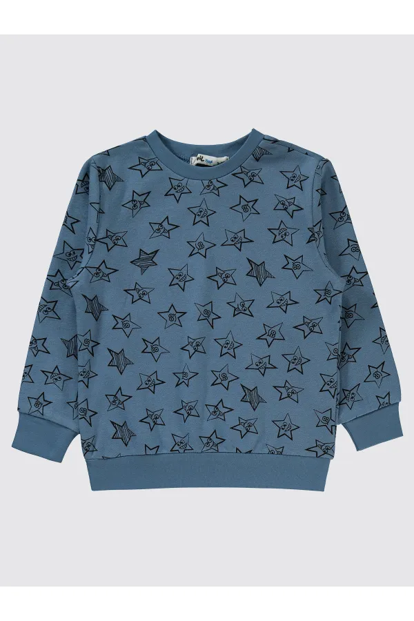 Erkek Çocuk Sweatshirt 2-5 Yaş İndigo - Paket