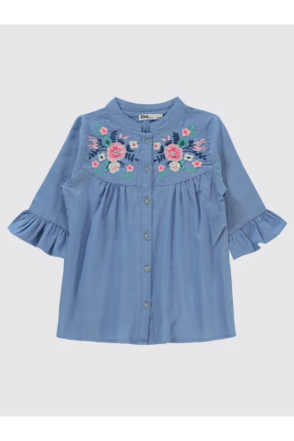 Girl's Shirt 6-9 Years Blue - Package
