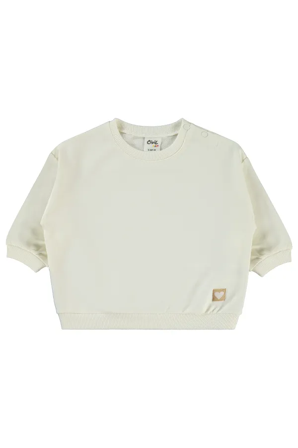 Bebek Sweatshirt 0-24 Ay Ekru - Paket