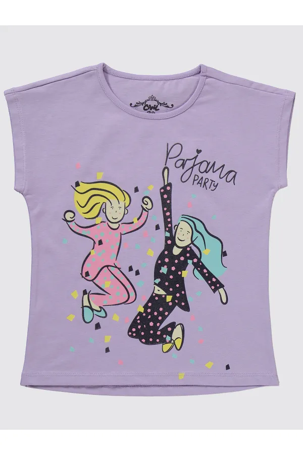 Girls Pajama Set 6-9 Years Old Digital Lavender - Package Girls Pajama Set 6-9 Years Old Digital Lavender - Package