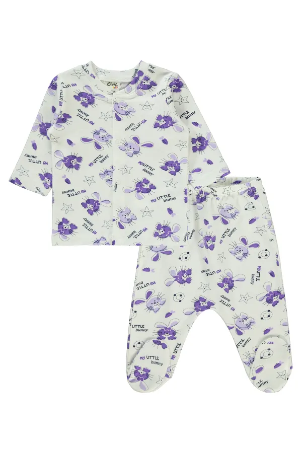 Bebek Pijama Takımı 0-24 Ay Lila - Paket