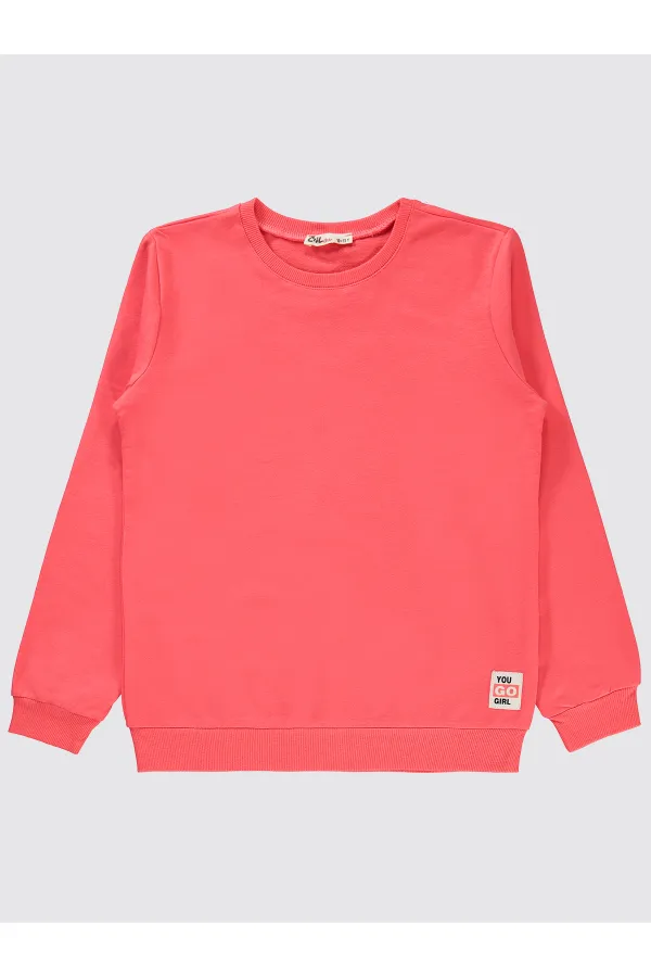 Girl's Sweatshirt 10-13 Years Old Sunset Coral - Package