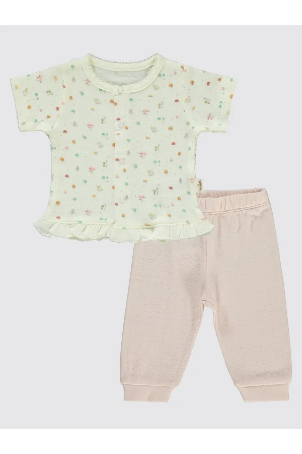 Bebek Pijama Takımı 0-24 Ay Gül Kurusu - Paket