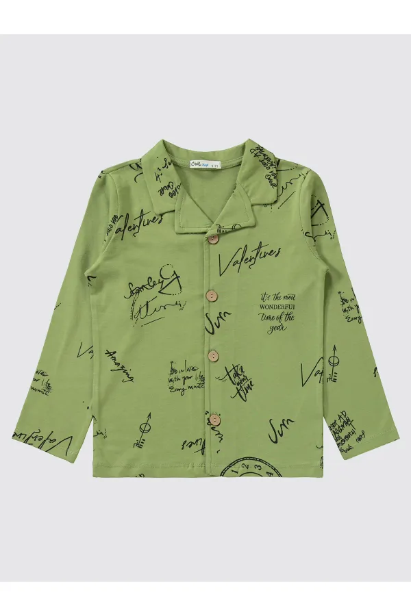 Pyjama garçon 10-13 ans kaki clair - Paquet