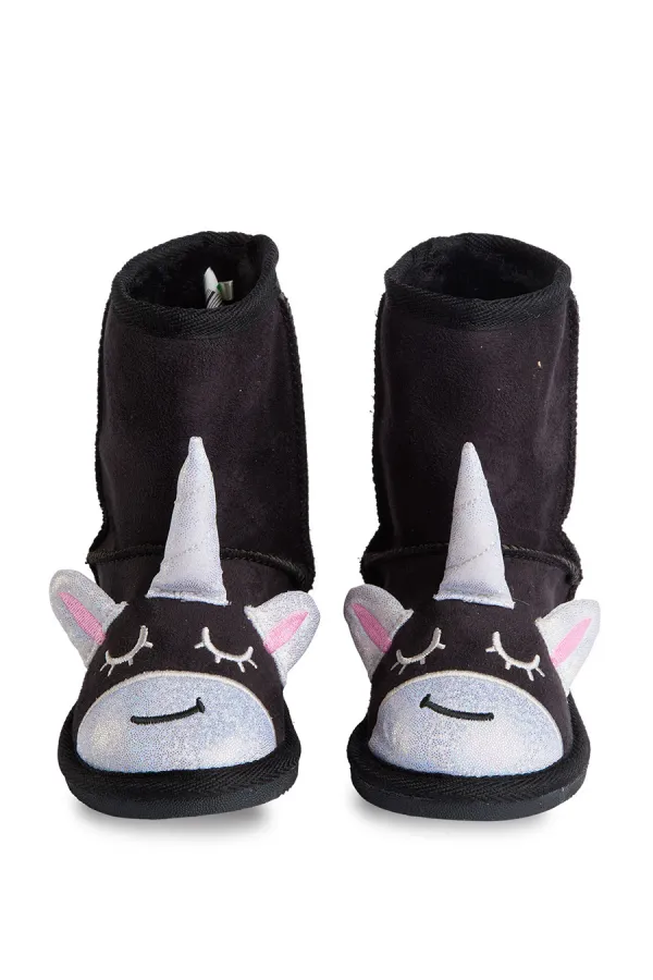 Siyah Tek Boynuzlu Kız Çocuk Botu