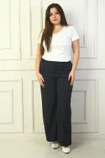 Kadın Beli Lastiki Cepli Karyağdı B.üyük Beden Palazzo Pantolon