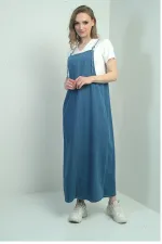 Kadın İnce Askılı Uzun Kot Jile