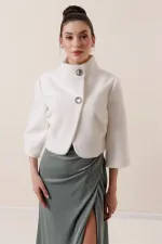 Double Buttoned, Lined Thai Fur Bolero Jacket