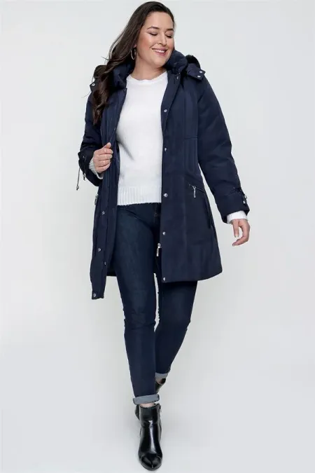 SEYYAR KAPŞONLU KAZTÜYÜ ELYAFLI ASTARLI ANORAK BÜYÜK BEDEN KABAN SEYYAR KAPŞONLU KAZTÜYÜ ELYAFLI ASTARLI ANORAK BÜYÜK BEDEN KABAN