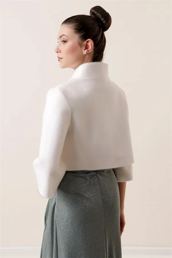 Double Buttoned, Lined Thai Fur Bolero Jacket