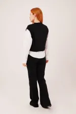 Costume deux pièces noir à manches longues et flexible, vente en gros