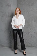 Wholesale White Shirt with Folded Sleeves
