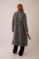 Long Lined Anthracite Cashmere Wholesale Coat