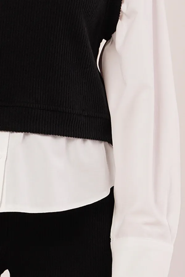 Costume deux pièces noir à manches longues et flexible, vente en gros