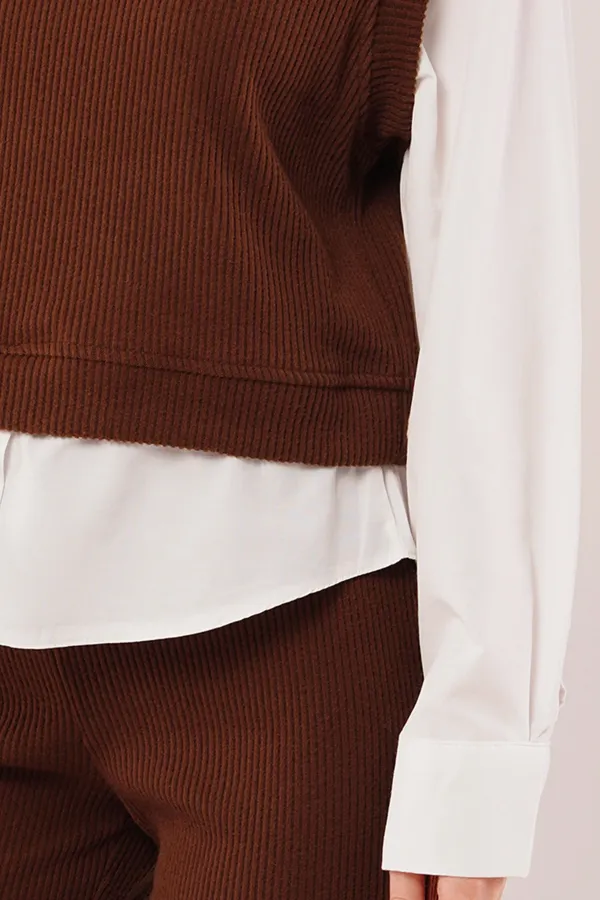 Shirt Sleeve Flex Brown Wholesale Two Piece Suit