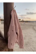 Selanik Triko Kazak 2-8 Yaş Pudra Pembe