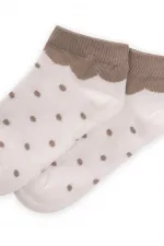 Chaussettes à pois pour enfants de 5 à 12 ans, couleur vison