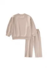 Komple Taşlı Modal Takım 8-13 Yaş Bej