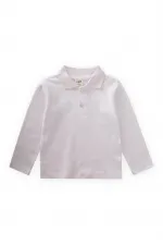 Long Sleeve Polo Neck T-Shirt 2-14 Years Old Off White