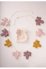 Çınar Yaprağı Müslin Sıralı Çocuk Odası Flama Pudra Çınar Yaprağı Müslin Sıralı Çocuk Odası Flama Pudra