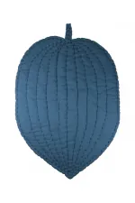 Müslin Yaprak Bebek Oyun Minderi 105X80 (Yıkanmıştır) Indıgo