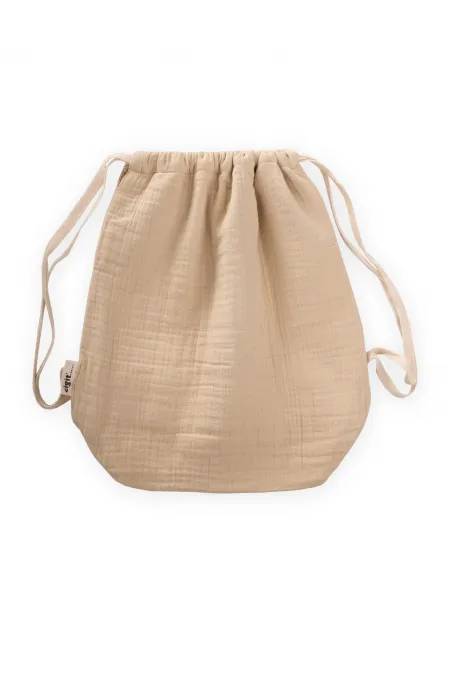 Müslin Çocuk Sırt Çantası 28X30 cm Kum