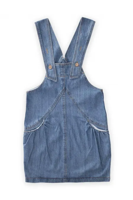 Büzgülü Cepli Kot Elbise 2-7 Yaş Mavi Büzgülü Cepli Kot Elbise 2-7 Yaş Mavi