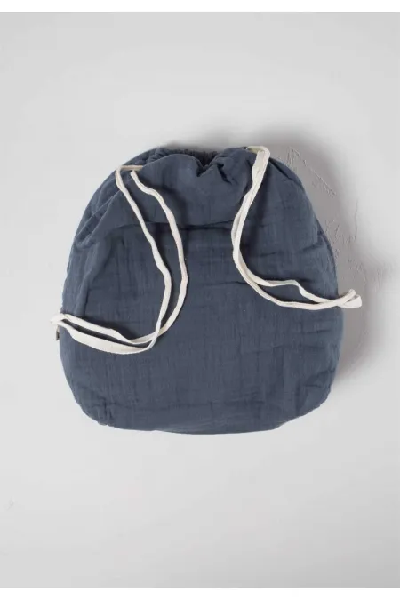 Müslin Çocuk Sırt Çantası 28X30 cm Füme