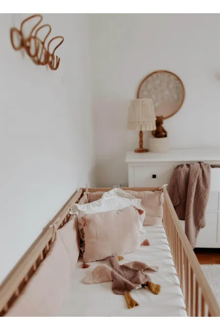 Kulaklı Tavşan Nakışlı Bebek Banyo Havlusu 75X75 cm Pudra Pembe