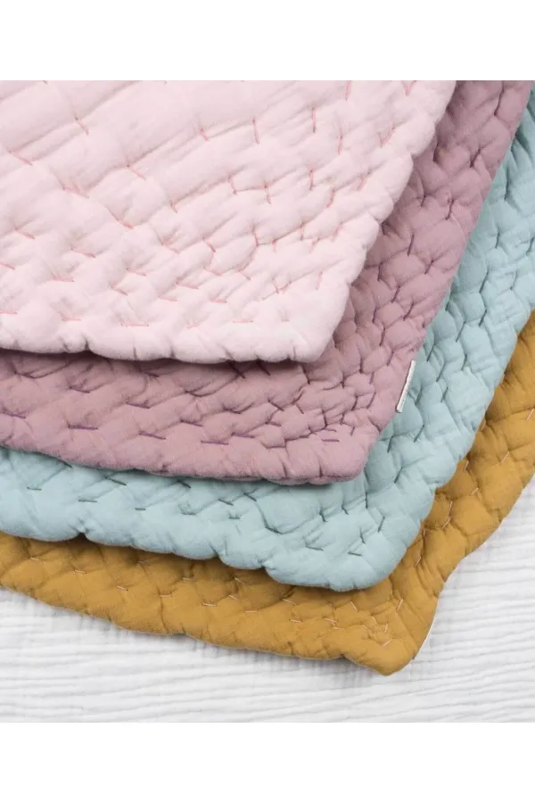 Müslin Yaprak Bebek Oyun Minderi  105X80 (Yıkanmıştır) Mınt Df