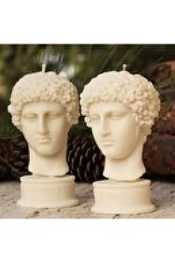Antik Hermes Büstü Amber Kokulu Soya Wax Mum Antik Hermes Büstü Amber Kokulu Soya Wax Mum