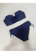 Kadın Lacivert Çiçek Desenli Elbise Model  Slipli Tankini HZL24S-LC4009