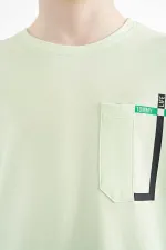 Tommylife Toptan O Yaka Standart Kalıp Erkek Çocuk T-Shirt 11120 Açık Yeşil