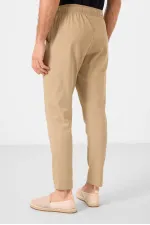 Tommylife Toptan Standart Fit Dokuma Hafif Esnek Chino Erkek Pantolon 82177 Koyu Bej