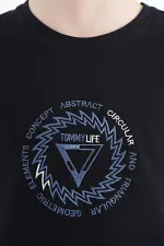 Tommylife Toptan O Yaka Standart Kalıp Erkek Çocuk T-Shirt 11115 Lacivert