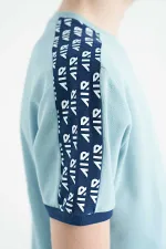 Tommylife Toptan O Yaka Standart Kalıp Baskılı Erkek Çocuk T-Shirt 11121 Açık Mavi