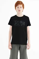 Tommylife Toptan O Yaka Standart Kalıp Erkek Çocuk T-Shirt 11118 Siyah