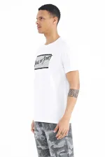 Tommylife Toptan Beyaz Yazı Desen Baskılı Standart Kalıp O Yaka Erkek T-Shirt - 88172