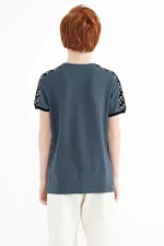 Tommylife Toptan O Yaka Standart Kalıp Baskılı Erkek Çocuk T-Shirt 11121 Orman Yeşili