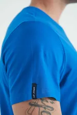 Tommylife Toptan Calvin O Yaka Standart Kalıp Basic Erkek T-Shirt 88245 Saks