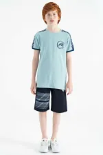Tommylife Toptan O Yaka Standart Kalıp Baskılı Erkek Çocuk T-Shirt 11121 Açık Mavi