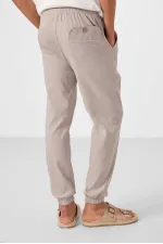 Tommylife Toptan Standart Fit Dokuma Hafif Esnek Chino Erkek Pantolon 82176 Taş