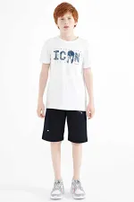 Tommylife Toptan O Yaka Standart Kalıp Erkek Çocuk T-Shirt 11118 Beyaz