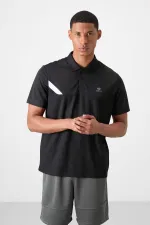 Tommylife Toptan Polo Yaka Standart Kalıp Aktif Spor Erkek T-Shirt 88402 Siyah